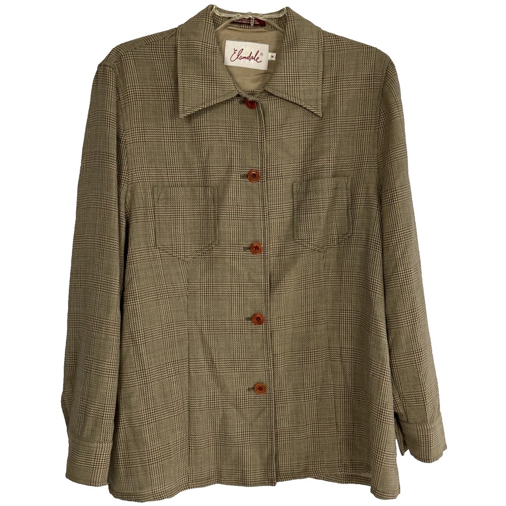 Vintage 70s Elandale Shirt Jacket Women's Medium Lightweight 100% Worsted Wool